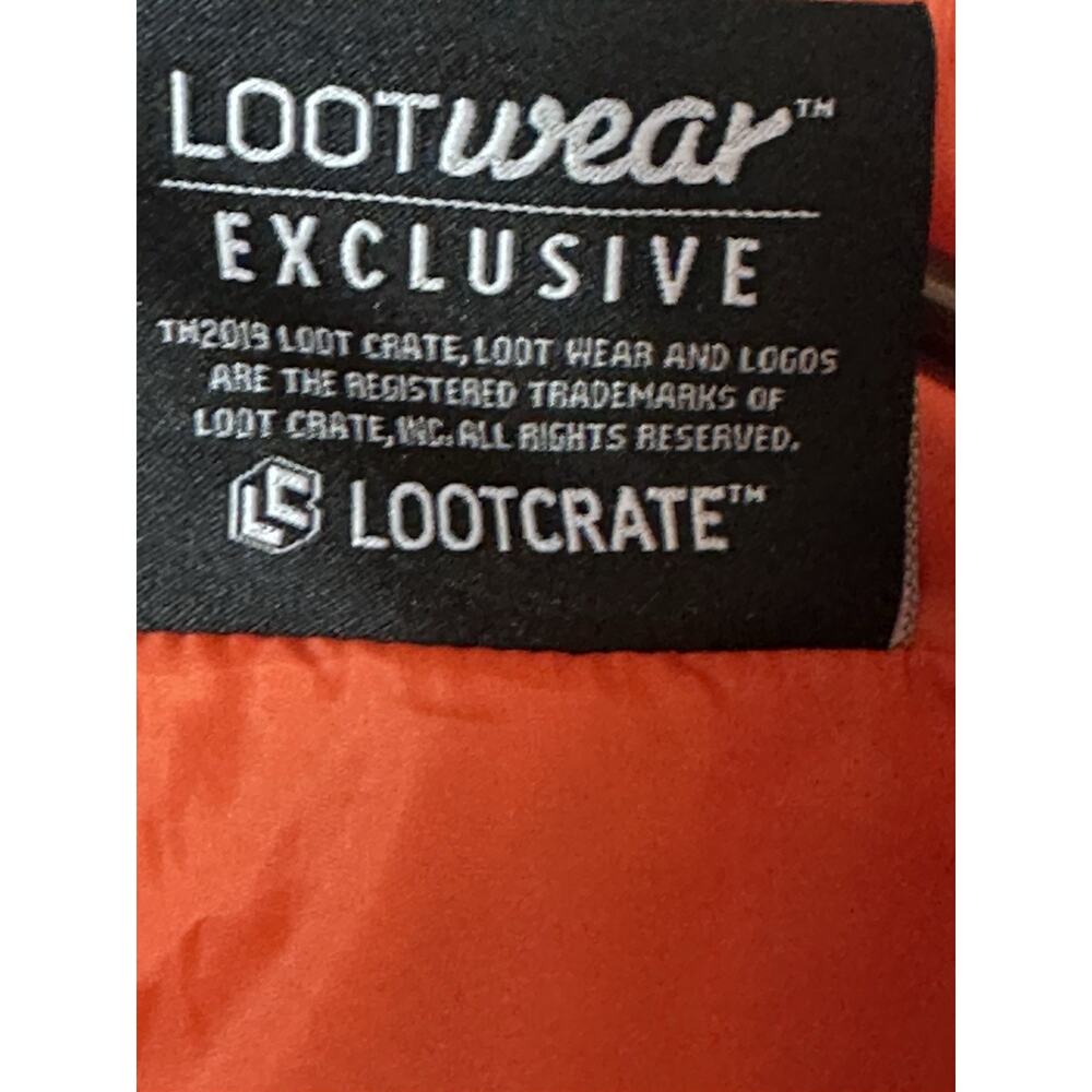 Back to the Future Vest Mens XS Orange OUTATIME California Plate Puffer Lootwear - Picture 7 of 10